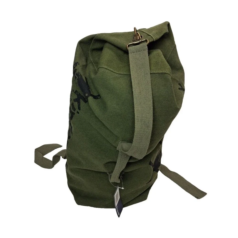 Kinderdirk NWT Canvas Army Green Logo Shoulder/ Backpack Duffel Sailor's Bag